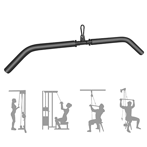 Fueti LAT Pull Down Bar 31.8 Inch Home Gym Cable Machine Attachment EVA Fully Wrapped Exercises Tricep Back Muscles Strength Training