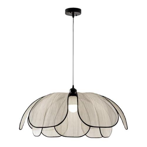 Lámpara colgante bohemia de 60cm con cuerda de cáñamo y tela base E27 para techo de comedor