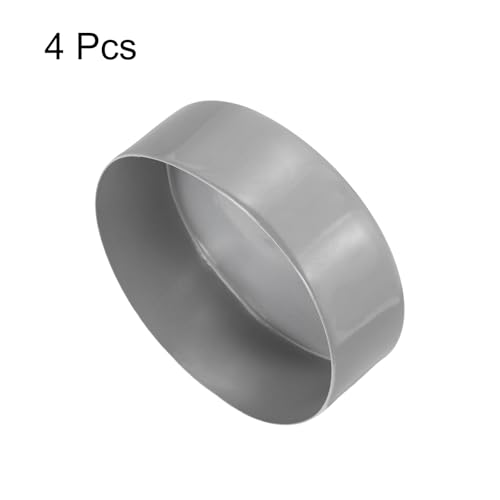 Image of uxcell 4pcs Rubber End Caps 5 15 /16 inch(150mm) ID Vinyl Round End Cap Cover Screw Thread Protectors Dark Grey, 50mm Height