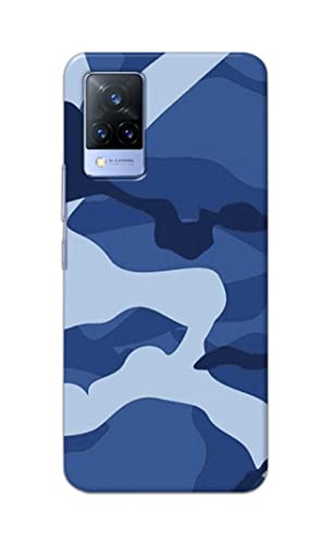Image of Printed Hard Back Cover Case for Vivo V21 5G Back Cover (Army Blue Pattern) -702