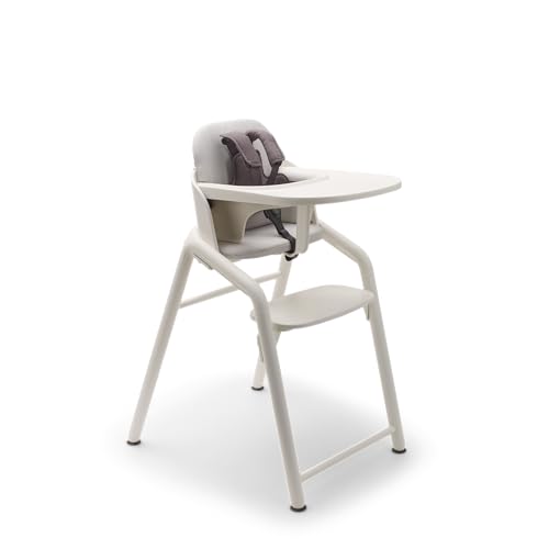 Image of Bugaboo Giraffe Wooden Baby High Chair Adjustable Ergonomic Design | 1-second adjustment, easy clean design, FSC beechwood, bioplastic, newborn set compatible, White