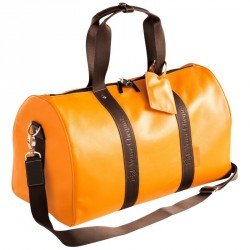 Leather Weekend Bag Hand Luggage Travel Bag with Shoulder Strap – VCP/Yellow Design