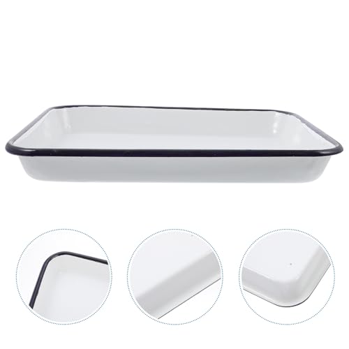Plateau de Rangement Utilitaire en Émail Durable de Style Laboratoire