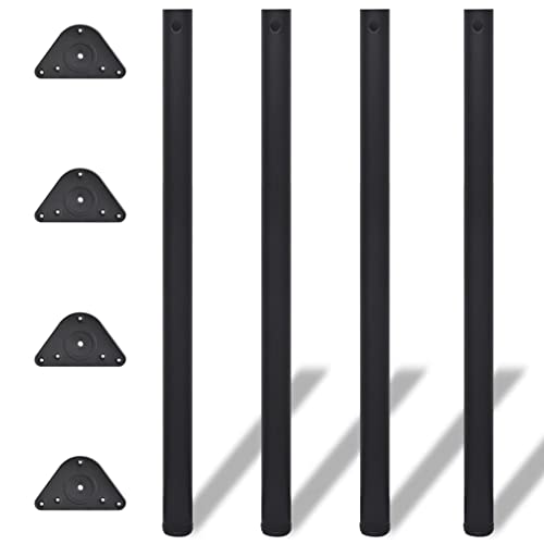 vidaXL 4 Patas de Mesa Modelo Regulables en Altura 1100 mm Negro Material Hierro