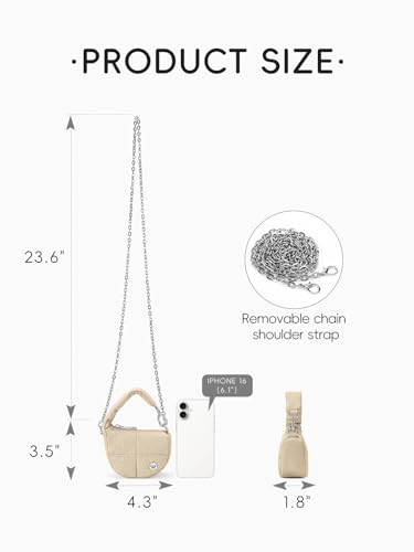 WESTBRONCO Puffer Crossbody bags for Women, Super Mini Coin Pouch Nylon Quilted Wristlet Purses for Women3