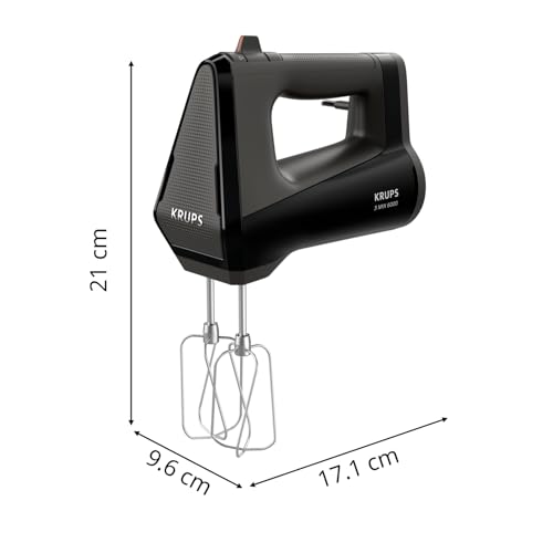 Krups 3MIX 6000 Handmixer, 600 W, präzise Kontrolle, Soft-Touch-Griff, langes Kabel, praktischer...