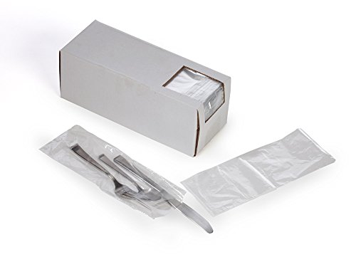 3.75" x 10" x .65 mil Clear Plastic Silverware Bags with Flip Top (Case of 2,000)