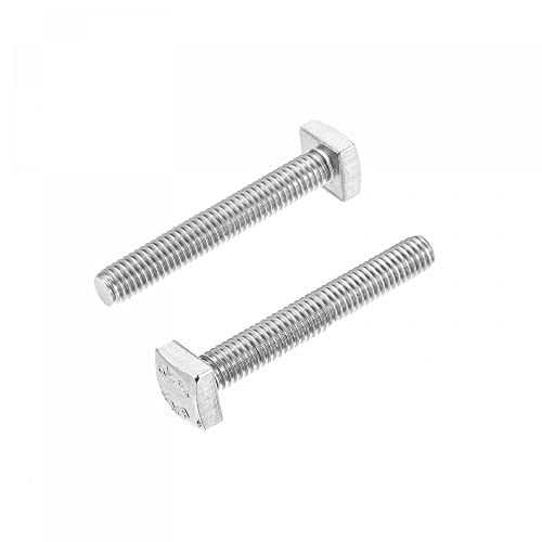 uxcell Square Head Bolt, 2pcs M6x40mm Fully Thread 304 Stainless Steel Grade C Square Machine Screws