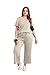 WIHOLL Two Piece Sets For Women Summer Loungewear Matching Sets Fitness Clothing Petite Capri Pants Spring Break Airplane Essentials Vacation Outfits Beach Fashion 2025 Beige S