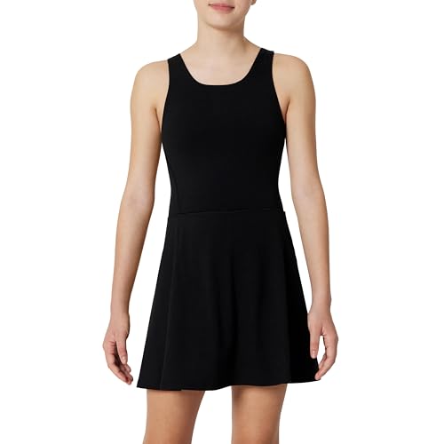 Image of Amazon Essentials Girls' Active FormFlex Buttery Soft Tank Tennis Dress with Built-in Bodysuit, Bra, & Shorts