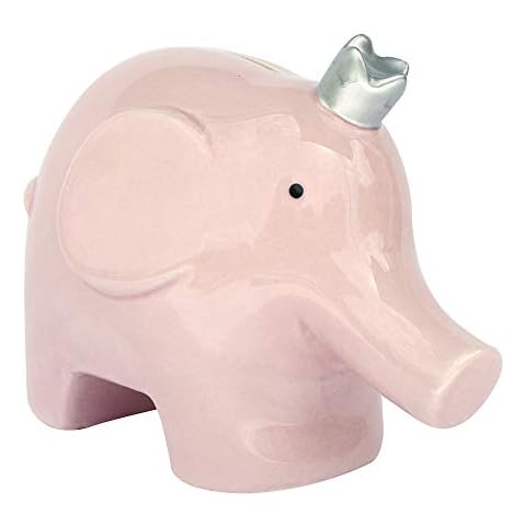 Applesauce Ceramic Piggy Bank, Baby Pink, Elephant Cover