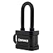 BRINKS - 40mm Laminated Steel Weather Resistant Padlock with 2” Shackle - Vinyl Wrapped and Chrome Plated with Hardened Steel Shackle, 172-42051, Black