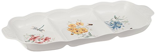 Lenox Butterfly Meadow 3 Part Divided Serving Tray, 2.30 LB