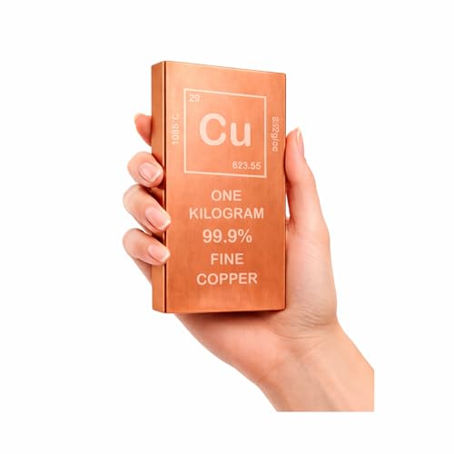 Pure Copper Bullion Bar 1 KG (2.2lb) | 99.9% Solid Copper Metal Block for Saving, Desk Paperweight, Gifting, Vastu feng Shui and Collectible Use (Pre Engraved Quote)