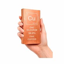 Pure Copper Bullion Bar 1 KG 2.2lb | 99.9% Solid Copper Metal Block for Saving, Desk Paperweight, Gifting, Vastu feng Shui and Collectible Use Custom Engraving