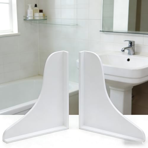 Cadetian Shower Splash Guard, 2Pcs White Bathtub Shower Water Splash Guards Plastic Bathtub Splash