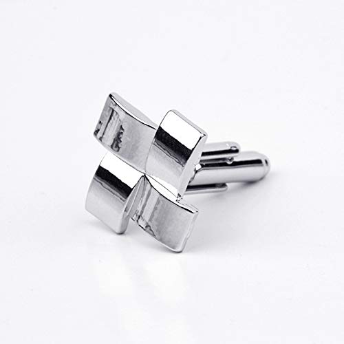 Mancuernillas Daesar para camisas hombre, cuadradas plateadas miniatura 5