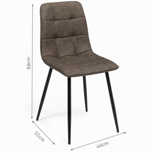 Lot de 6 chaises MILA en PU vintage pour salle à manger - vue 3