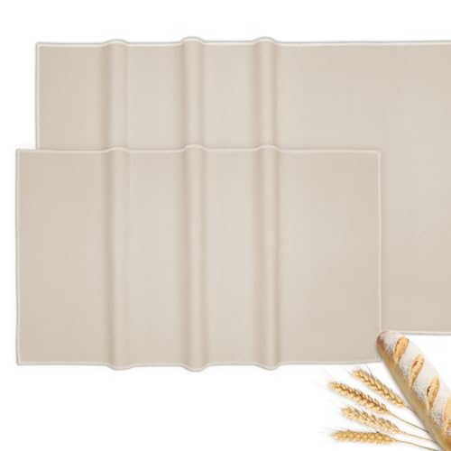 Esbjerg Deluxe Bakers Couche Set (2 Pieces) Large 35x26 & Medium 29x18 Practical Sizes 100% Natural Thick Textured Cloth for Professional Baking: Baguettes Artisan Loaves Ciabatta