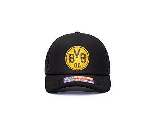 Fan Ink Borussia Dortmund BVB 'Shield' Trucker Snapback Hat/Cap Black