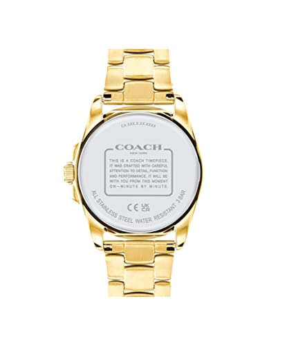 COACH Women's Watch GREYSON 1.1 inches (28 mm) / 1.4 inches (36 mm), Gold MOP, Bracelet Type
