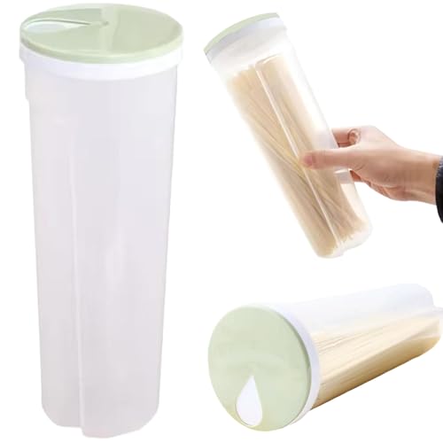 Spaghetti Storage Jar, Clear Plastic Pasta Storage Containers, Airtight Food Storage Container with Rotating Lid, Non Slip Spaghetti Jar for Noodles Beans Staples Pasta Storage Containers - Image 3