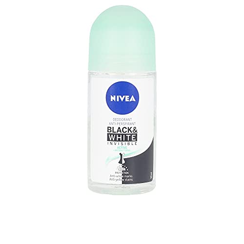 NIVEA Black & White Invisible Active Roll-on (1 x 50 ml),...