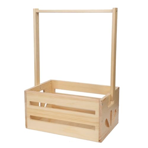 Booso Cesta de Baño de Madera con Asa Caja de Almacenamiento de Ropa de Cesta de Almacenamiento de Juguetes Adecuada para Nuevos Padres Embarazadas