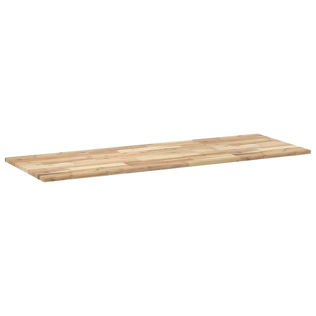 Mangloder - Piano da scrivania in legno massello di acacia non trattato, 120 x 50 x 2 cm, rettangolare, per casa, ufficio, banco da lavoro e mobili da esterno, con venature naturali