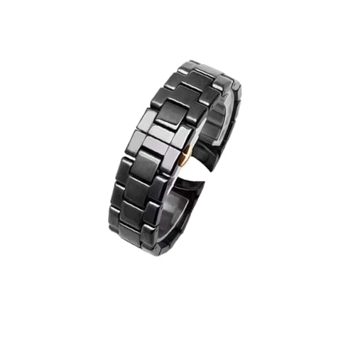Bracelet de montre en céramique incurvé 22 mm noir lisse AR1410