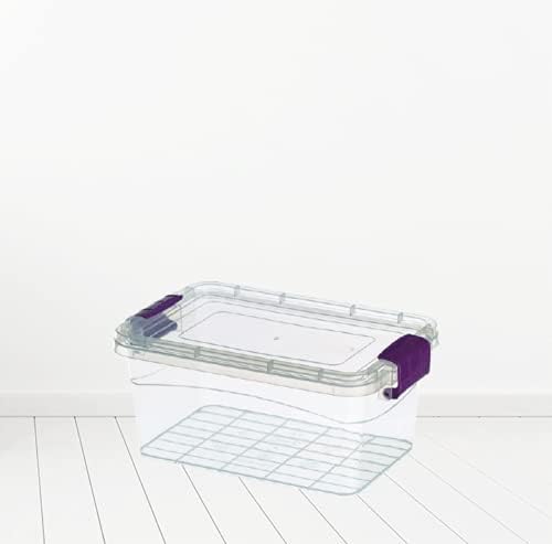 2 Plastic Storage Box Boxes Lid Food Container Home Office Box Lockable Stackable (3.5l)