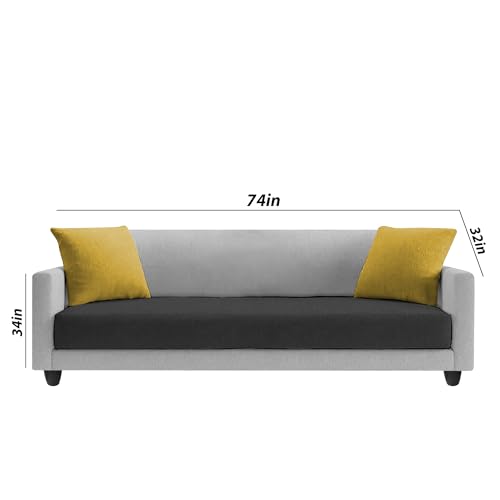 Image of Casaliving Dominic 3 + 2 Seater Sofa Set for Living Room (Black Grey) Premium Fabric Sofa