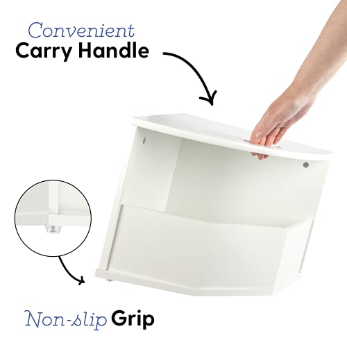 Milliard Toddler Table and Chair Set – Round Kids Activity Table With 4 Storage Stools, Nesting Design for Toddlers, Kids Play Table with Storage - Space-Saving Playroom Kids Furniture - (White) - Image 8