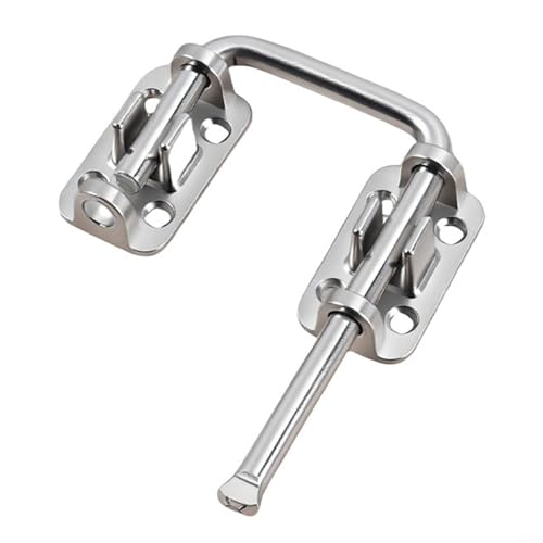 Springwillfly Cerradura de seguridad de puerta corredera con construcción de acero Sistema de protección infantil Pestillo de seguridad adicional para puertas de vidrio de patio (plata)