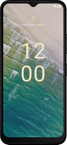 Nokia Smartphone C32 HD+ de 6.5 pulgadas con 3 GB de RAM/64 GB ROM, cámaras de 50 MP/8 MP, batería de 5000 mAh de duración de 3 días, parte trasera de vidrio endurecido, clasificación IP52, sensor de