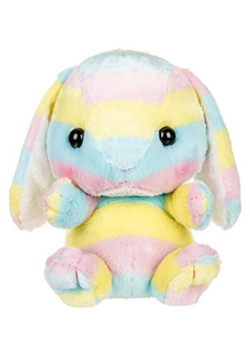 Amuse 13" Rainbow Bunny Plush Stuffed Animal, Authentic Licensed Product - Medium