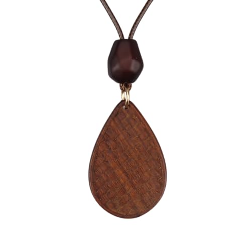 JAOYU Boho Pendant Necklaces for Women Vintage Necklace with Wooden Pendant