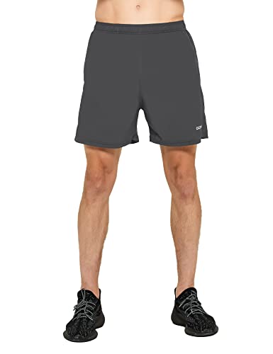 Image of DEMOZU Men's 5 Inch Running Tennis Shorts Quick Dry Athletic Workout Gym Exercise Sports Active Shorts with Pockets