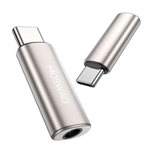 MOSWAG USB C naar 3.5mm Jack, Typc C naar 3.5mm Aux Hoofdtelefoon Adapter, USB C naar Aux Audio Zink Alloy Adapter voor Samsung GalaxyS23 S22 S21 Ultra, Pixel 7/6 iPad Pro/Air/Mini Oneplus 10 Pro