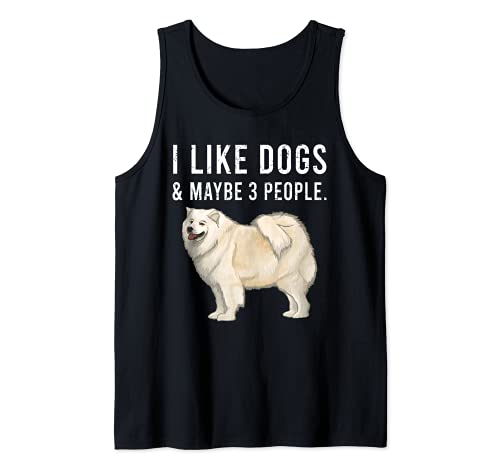 Funny I Like Samoyed Dogs And Maybe 3 People Tank Top, Black