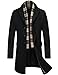 COOFANDY Herren Mantel Wintermantel Wollmantel Mantel Business Lange Trenchcoat Jacken Winterjacke Lässige Windjacke Reversjacke mit Gekerbtem Kragen, Einreihiger Cabanmantel Schwarz M