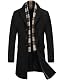Herren Wintermantel COOFANDY Wollmantel mit abnehmbarem Schal