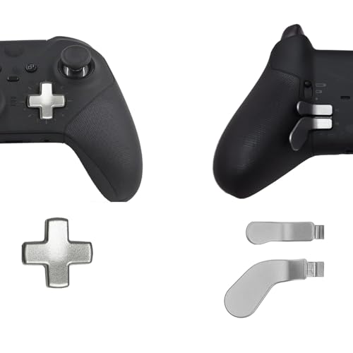 Image of 5Pcs Elite 2 Metal Paddles for Xbox Elite Series 2 Controller, Elite Series 2 Core Controller Parts, D-pad Paddles Replacement for Xbox Elite Series 2 /2 Core Controller Includes 4 Paddles,1 D pads(Silver)
