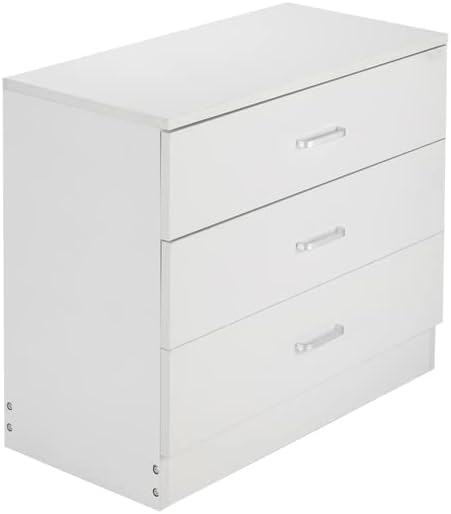 3 Drawer Dresser, 3-Drawer Dresser Chest with Nightstand, Wooden Closet Drawer Dresser with Wide Storage Space, Dresser Closet for Nursery Living Room Bedroom Hallway