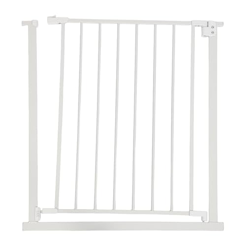 Relaxdays Barrera de Seguridad, taladrar, para bebés, escaleras y Puertas, Blanca, Plástico, Hierro, 75-80 cm (Ancho) x 76 cm (Alto)