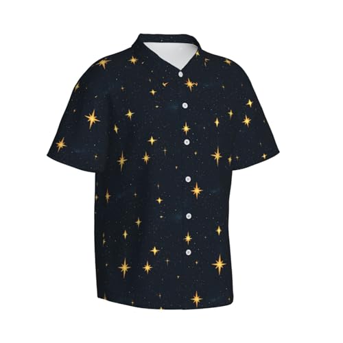 Chemise hawaïenne pour homme imprimé ciel étoilé à manches courtes