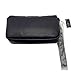 Victoria's Secret Quilted Phone Wristlet for Women – Black Leather Wallet and Clutch with Detachable Strap and VS Logo