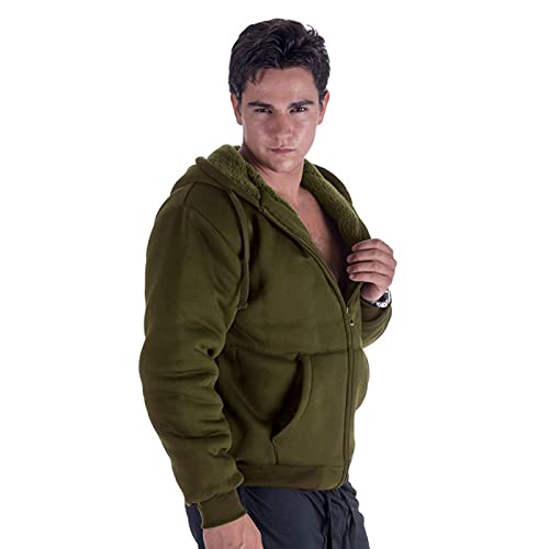 Image of Gary Com Heavyweight Sherpa Hoodies for Men, Thick Fleece Lined Full Zip Up Winter Warm Sweatshirts Work Jackets