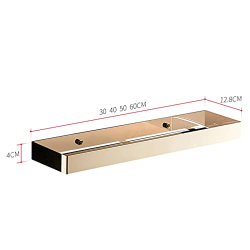 Estante de ducha de acero inoxidable dorado de 40cm sin taladro 3