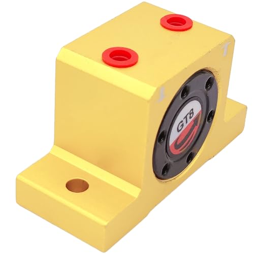 (6-Pieces) GT8 Pneumatic Air Turbine Vibrator GT Series Pneumatic Turbine Vibrator 1/8\" Industrial Pneumatic System Components Turbine Vibrators High Speed with hopper Golden GT-8 Free Muffler